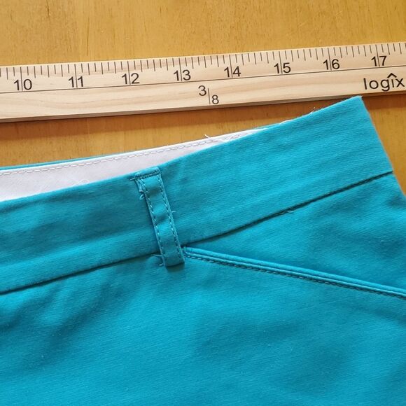 ZAC & RACHEL ZIP UP AQUA BLUE TURQUOISE CAPRI CROPPED PANTS SIZE 8 COTTON - Picture 7 of 9